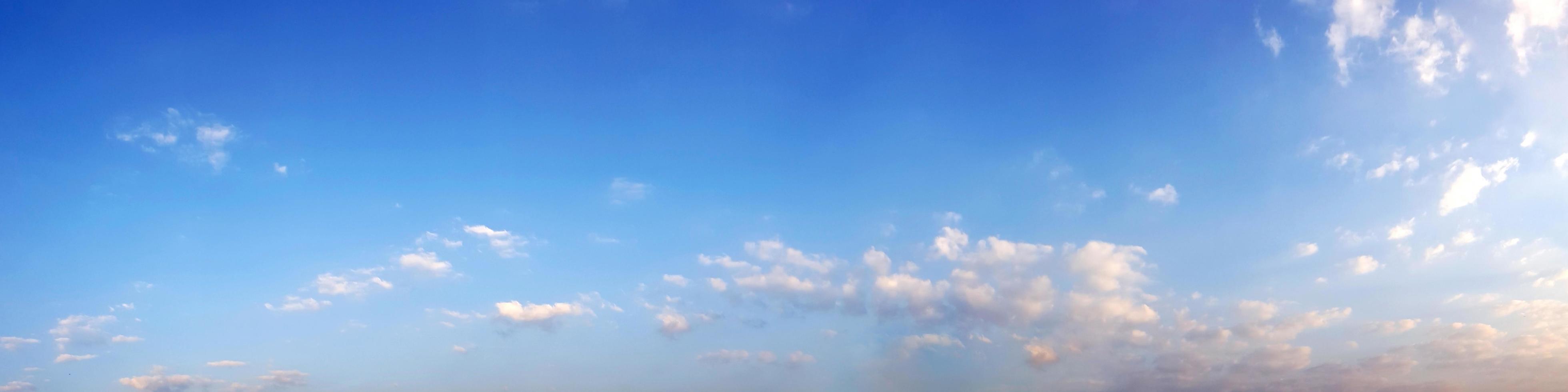 Vibrant color panoramic sky with cloud on a sunny day. photo