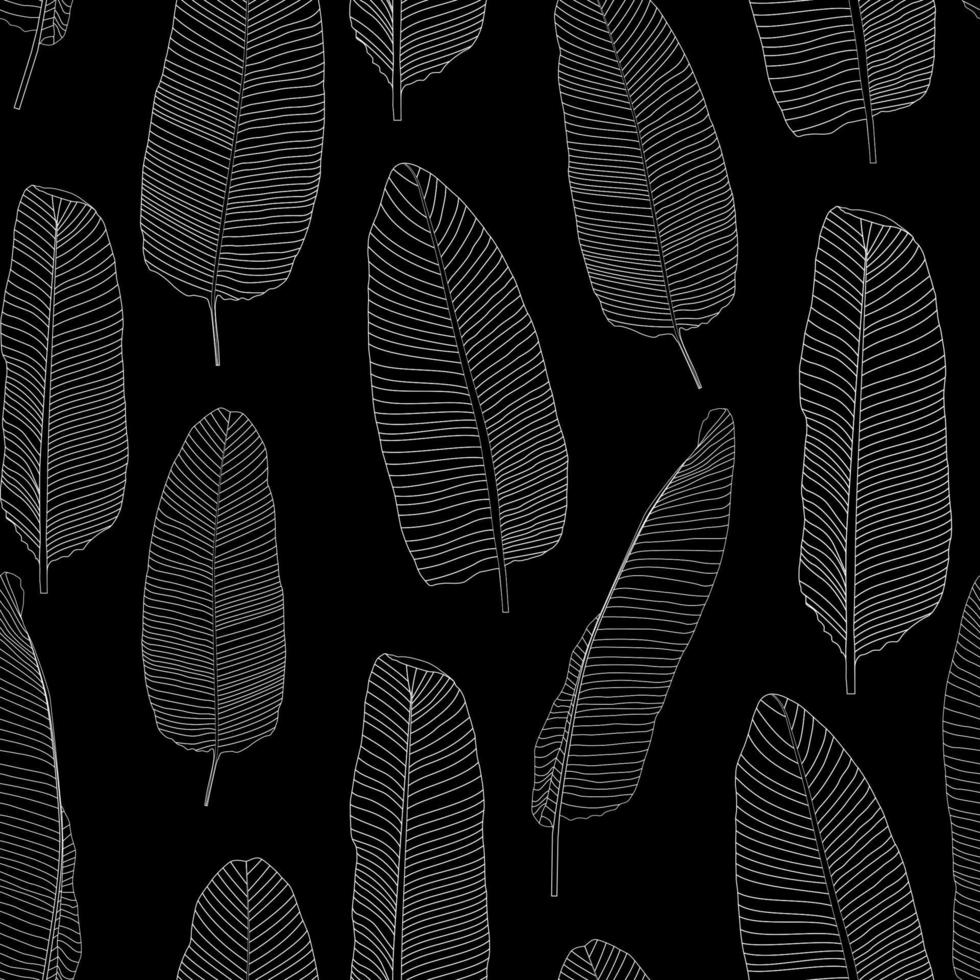 Beautifil Palm Tree Leaf  Silhouette Seamless Pattern Background vector