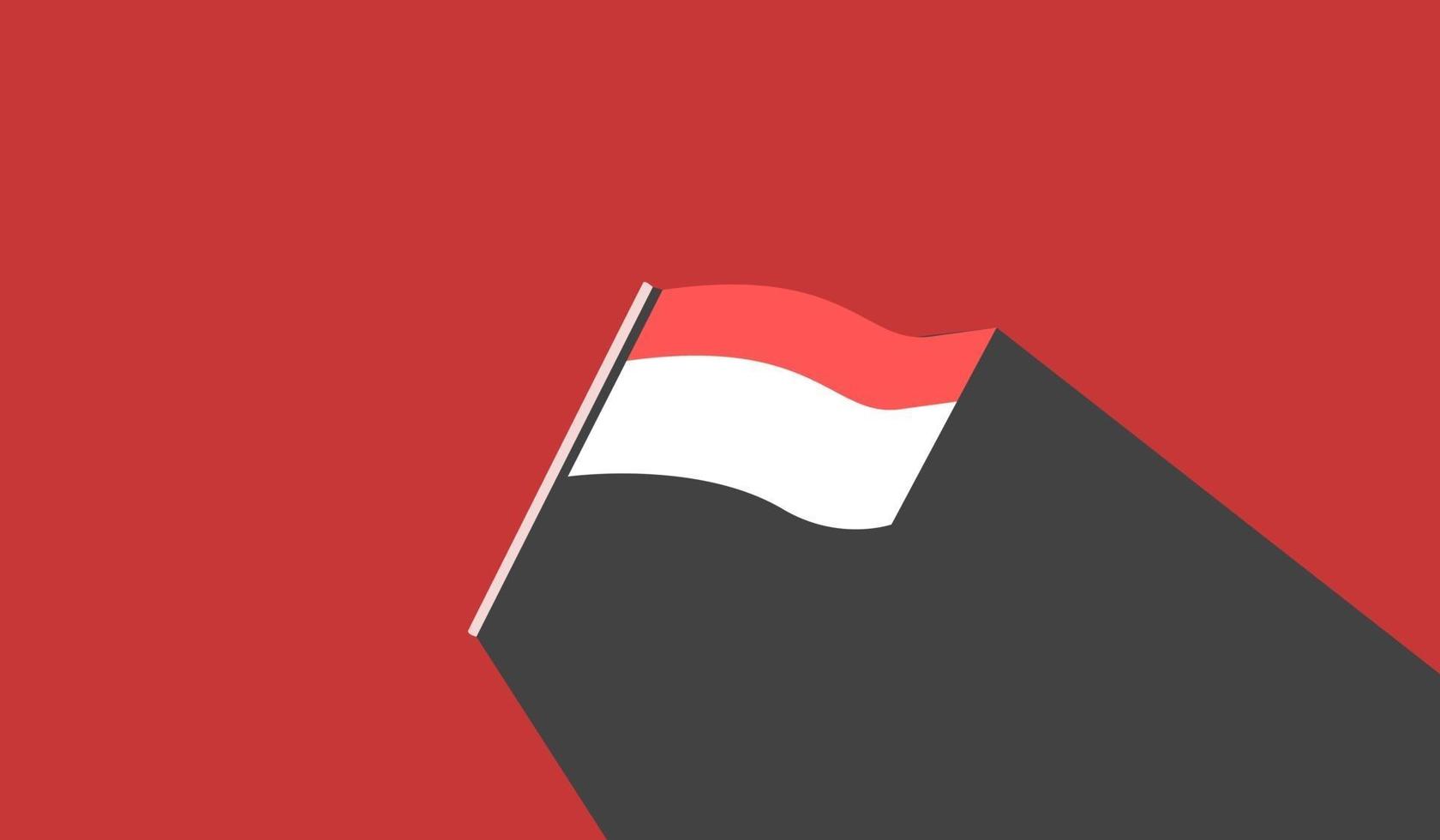 diseño plano de la ilustración de la bandera de indonesia vector