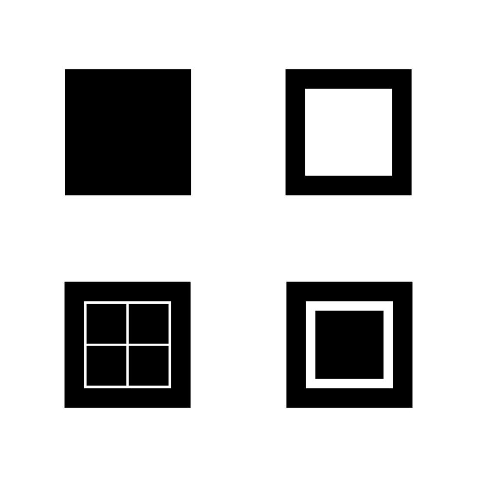 Home button square black icon set vector