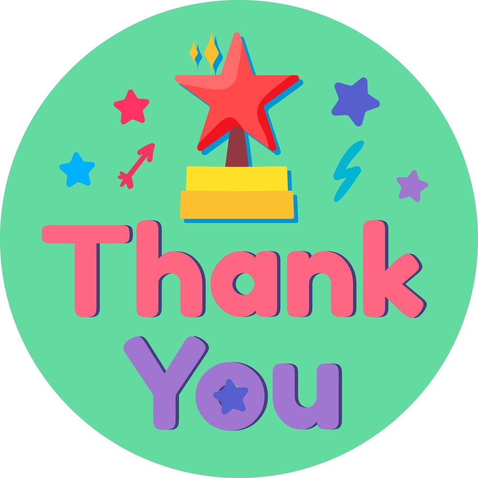 Thank you for present award lettering text vector