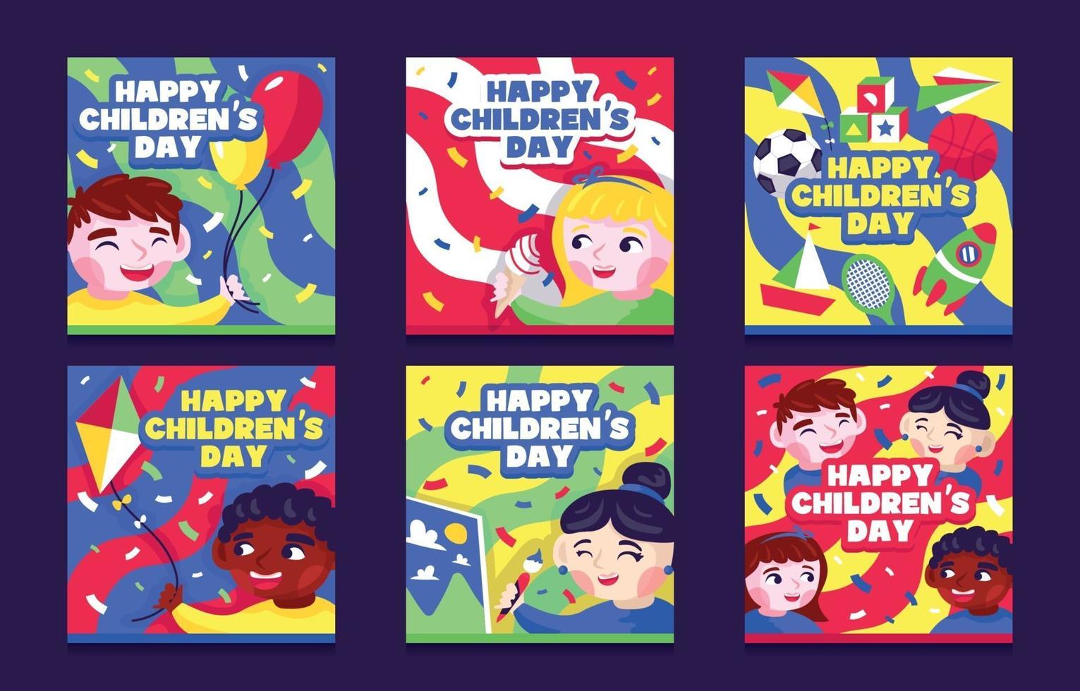 Children Day Social Media Posts vector