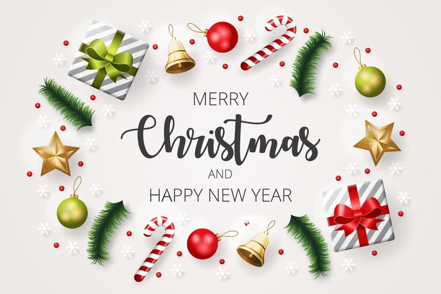 Merry Christmas background with christmas element. Vector illustration