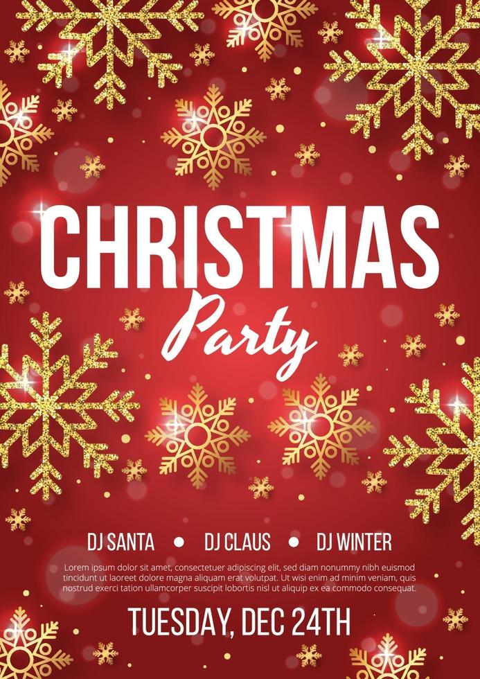 christmas party poster with christmas element. Vector illustration