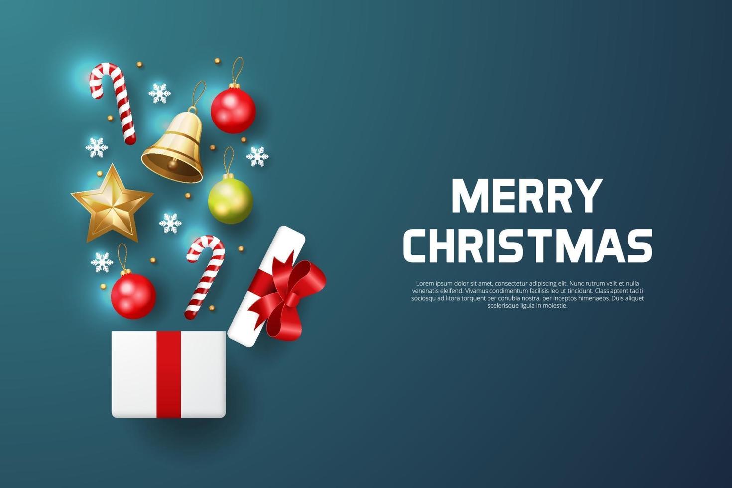 Merry Christmas background with christmas element. Vector illustration