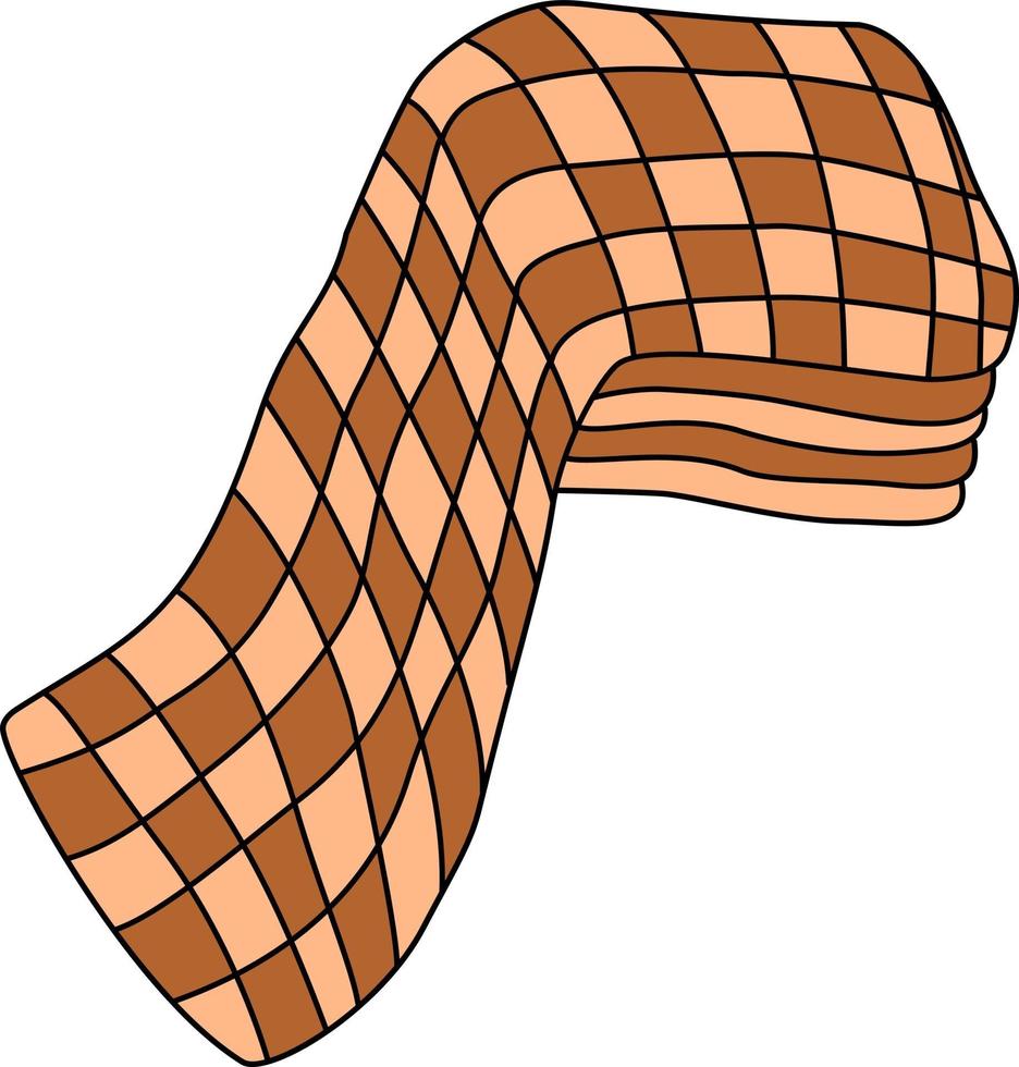 Vector isolated element cosy brown checkered blanket
