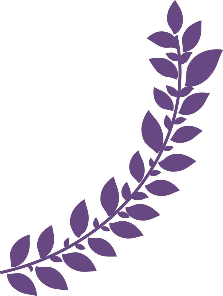 Purple branch with simple leaves vector