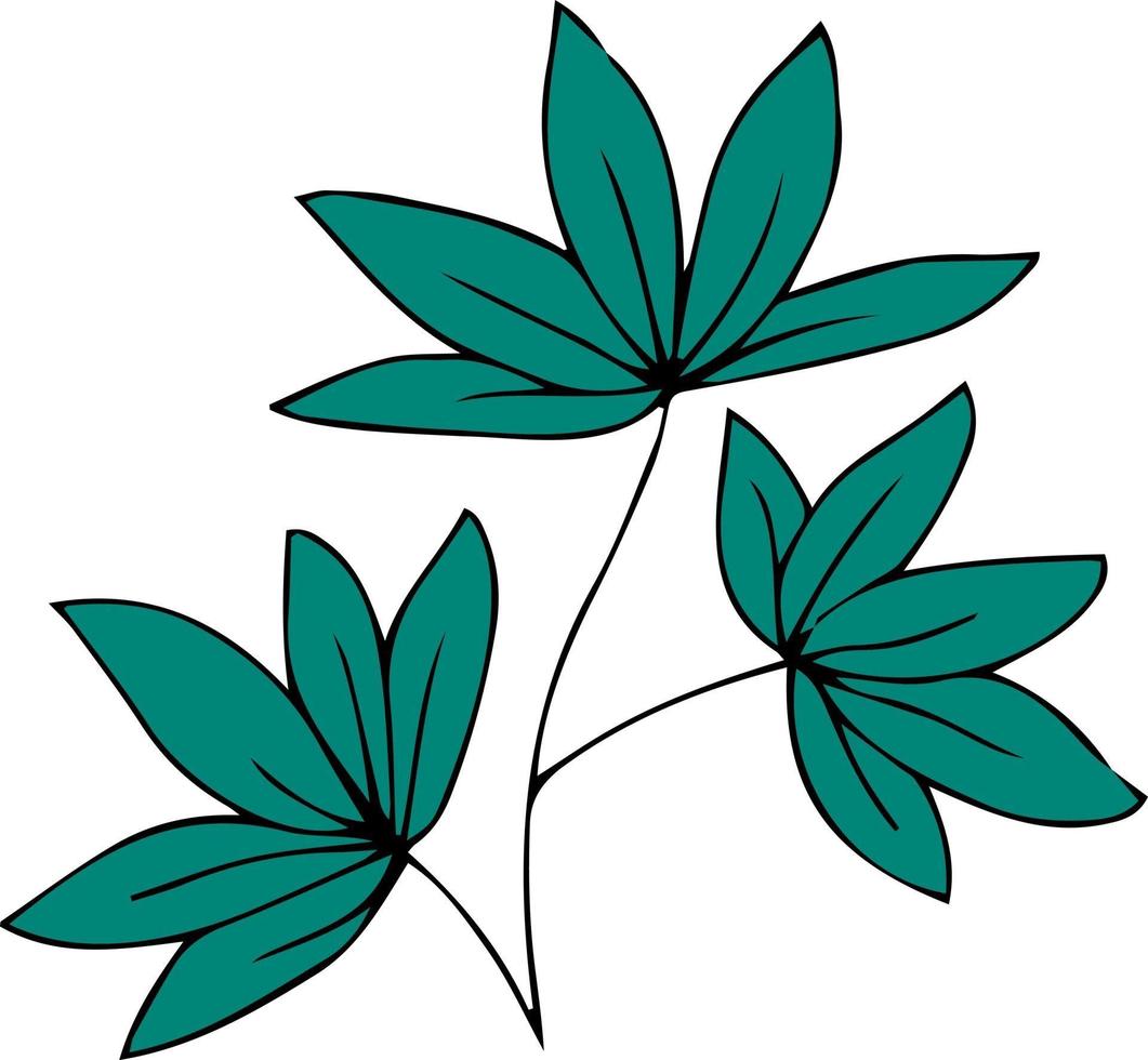 Green branch with leaves heart shape vector