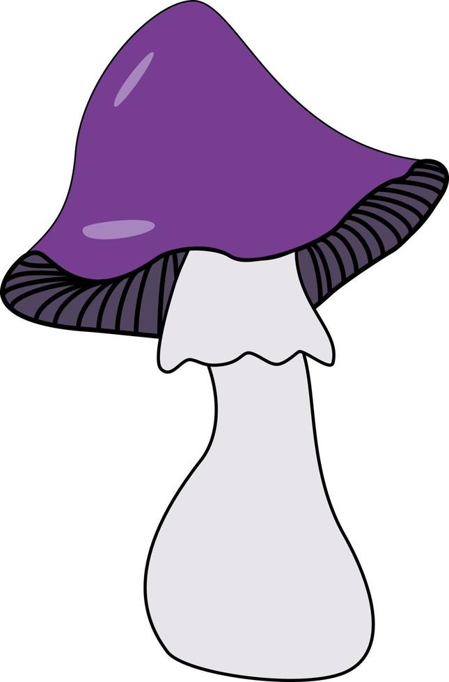 Purple magic mushroom vector