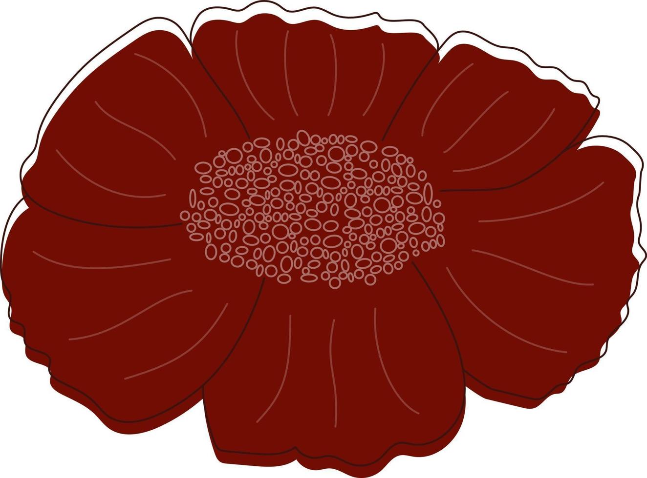 vector de flor roja lineart