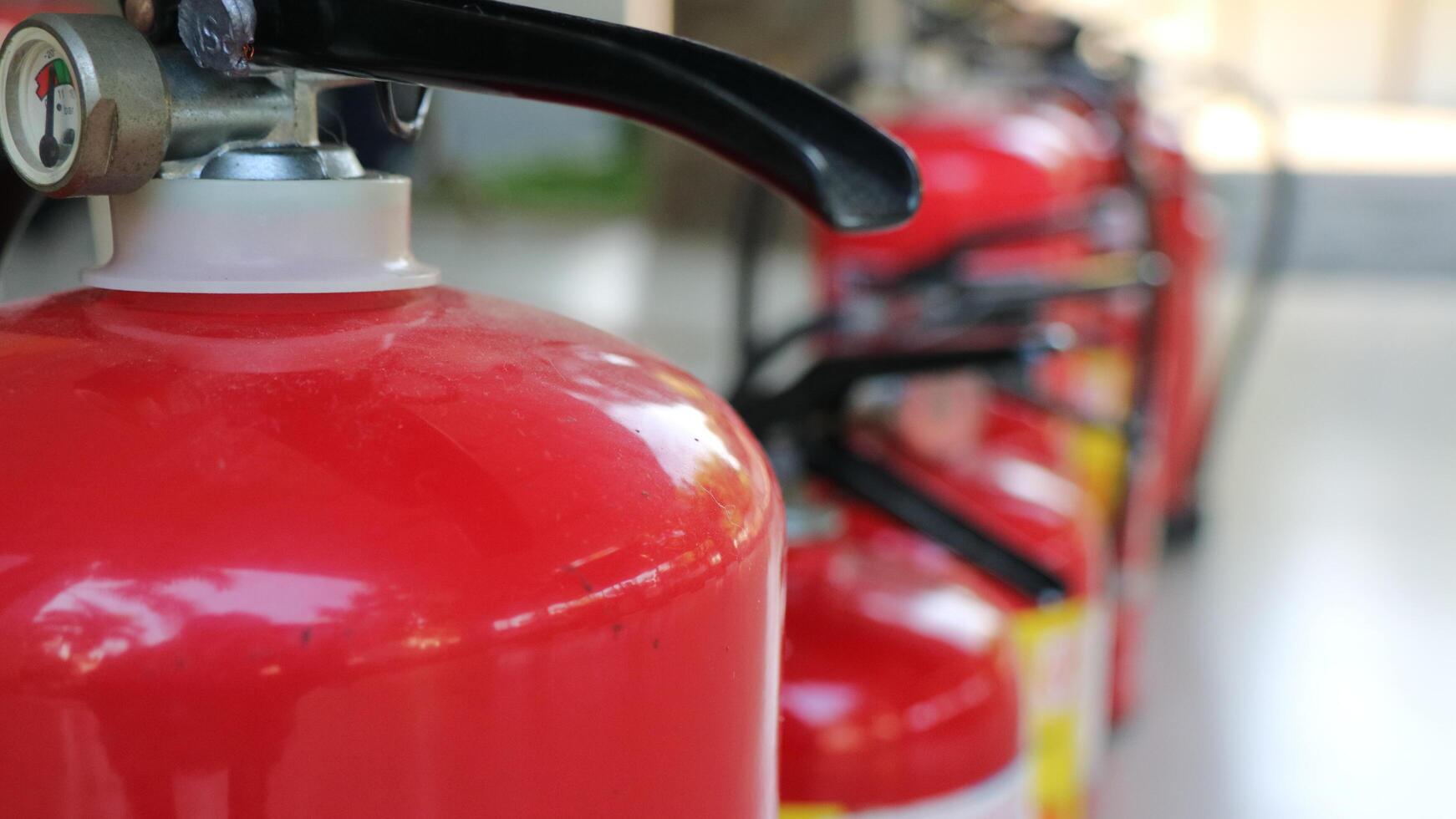 Fire extinguishers available in fire emergencies, photo