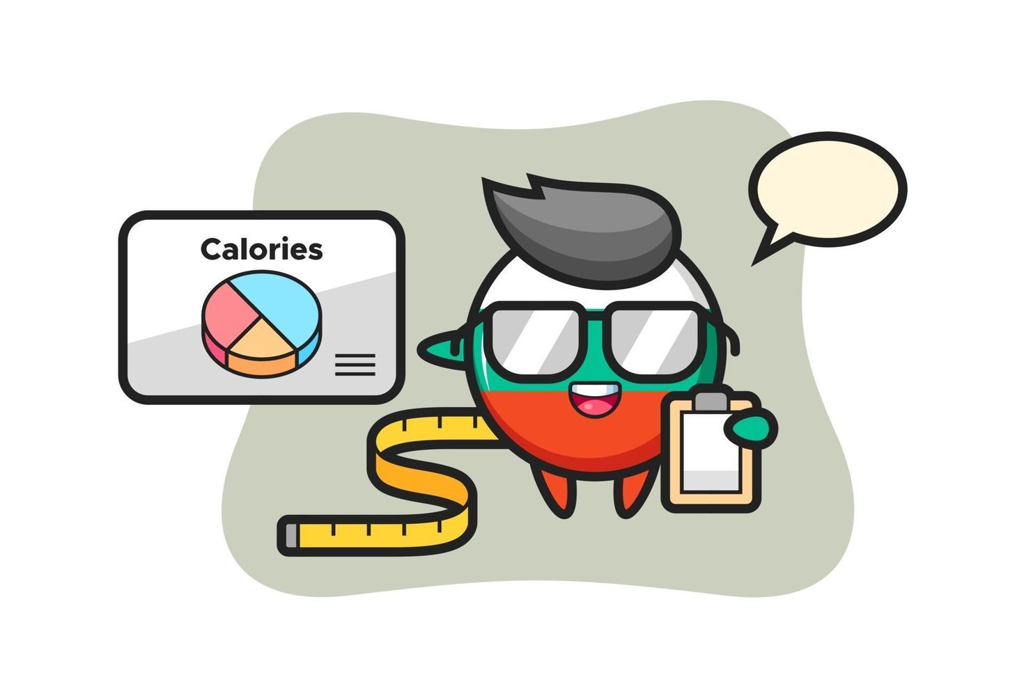 Illustration of bulgaria flag badge mascot as a dietitian vector