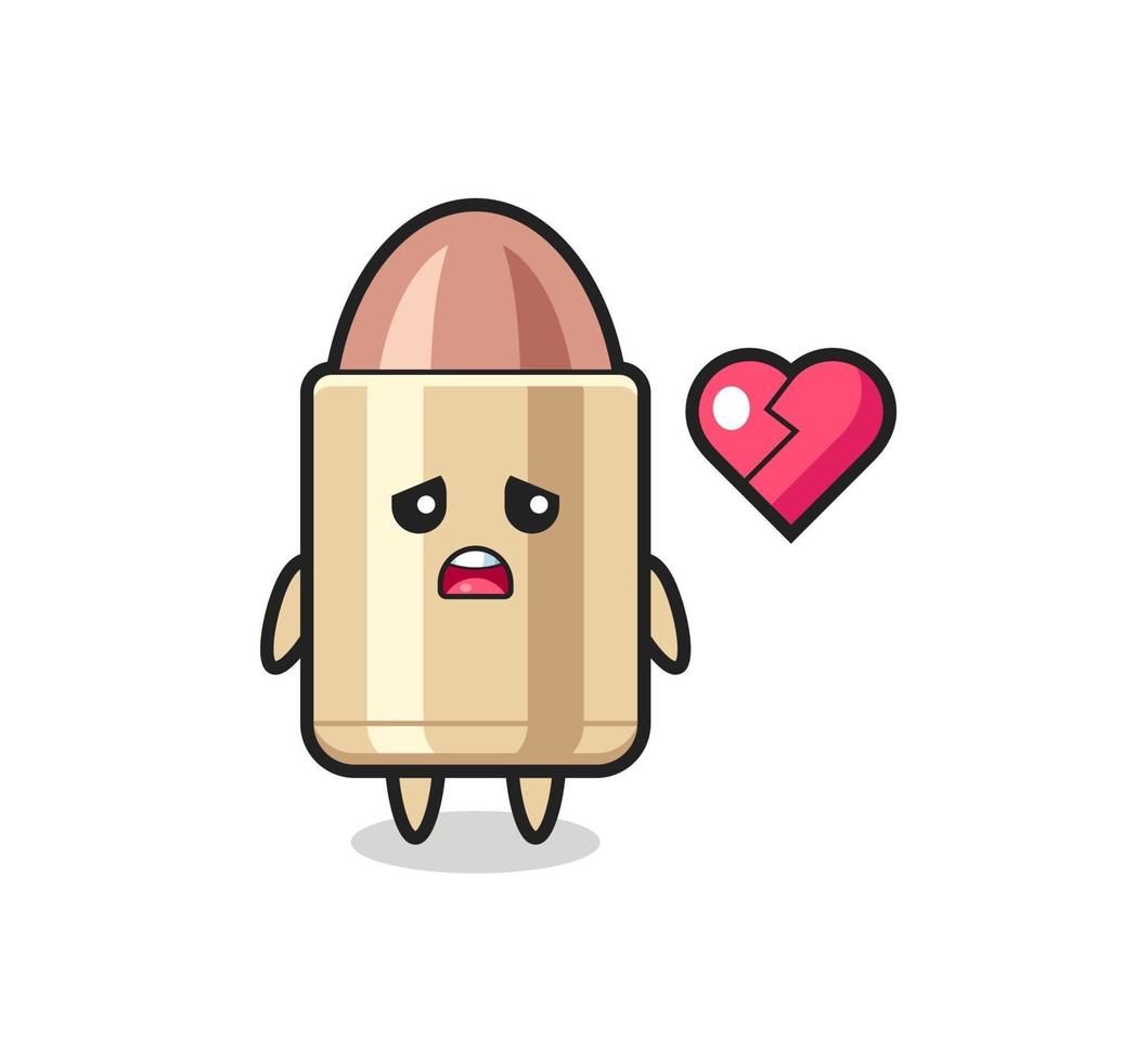 bullet cartoon illustration is broken heart vector