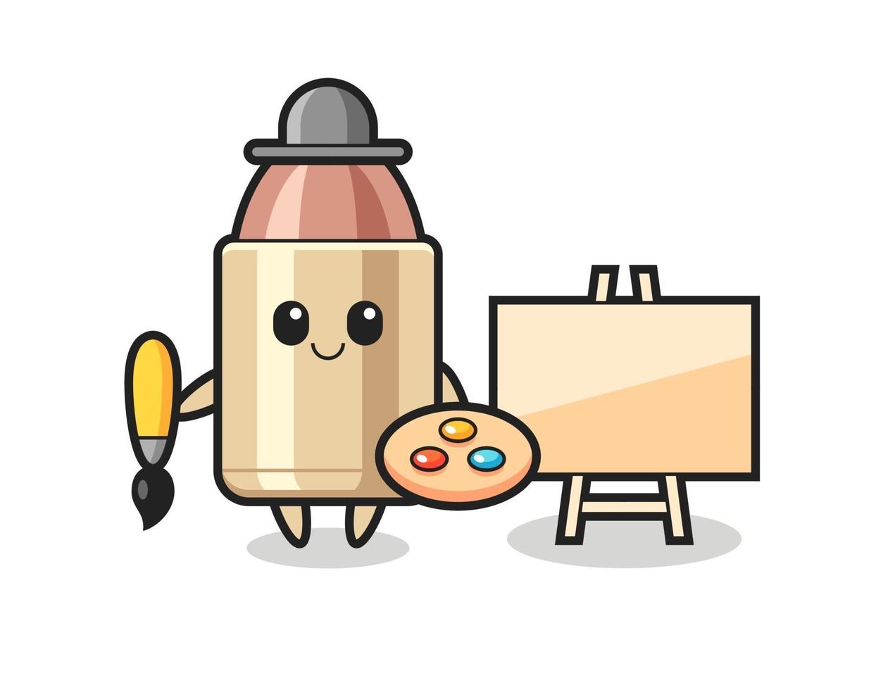 Ilustración de la mascota de la bala como pintor. vector