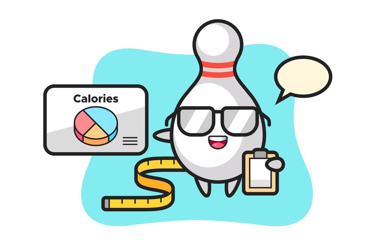 Illustration of bowling pin mascot as a dietitian vector