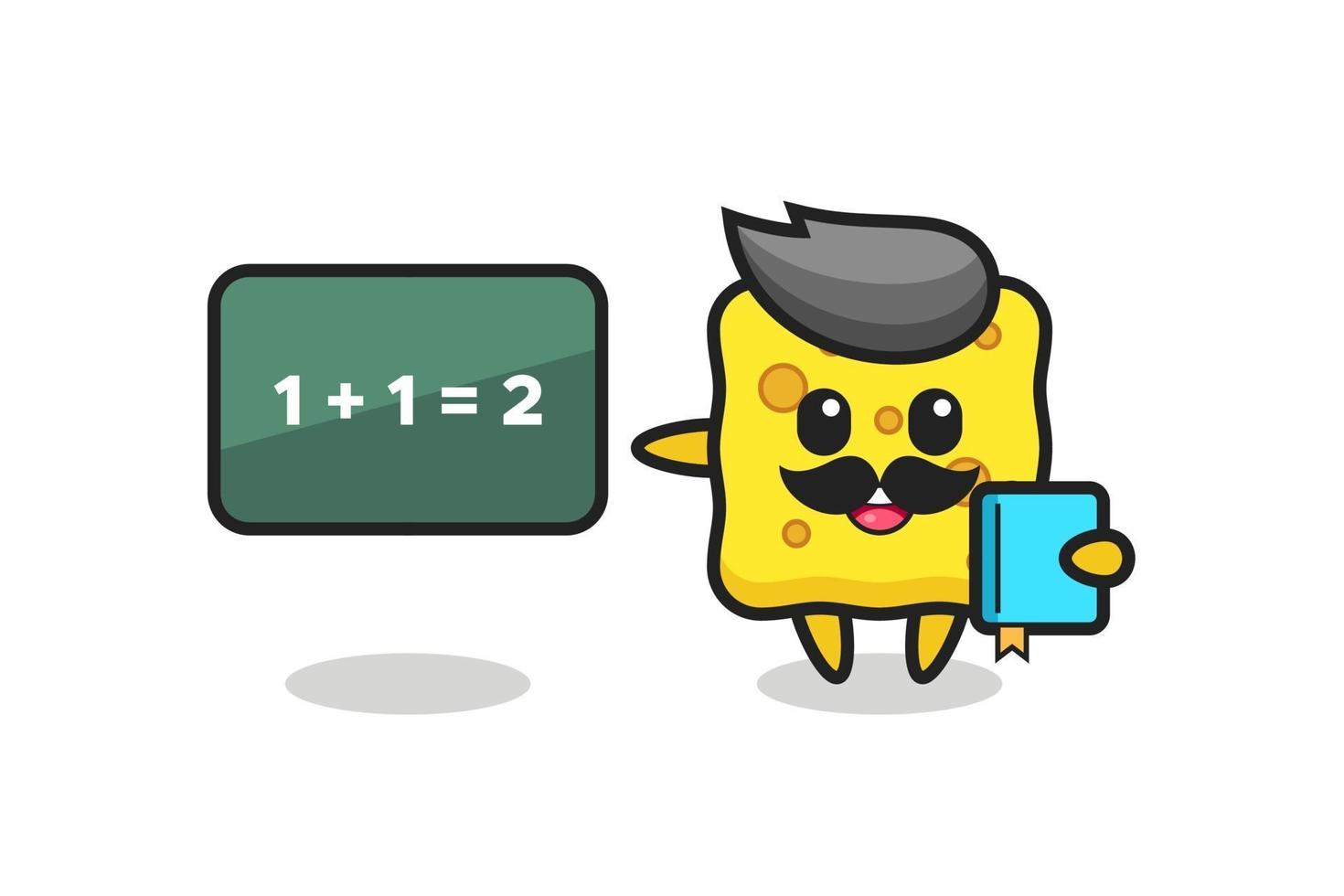 Illustration of sponge character as a teacher vector