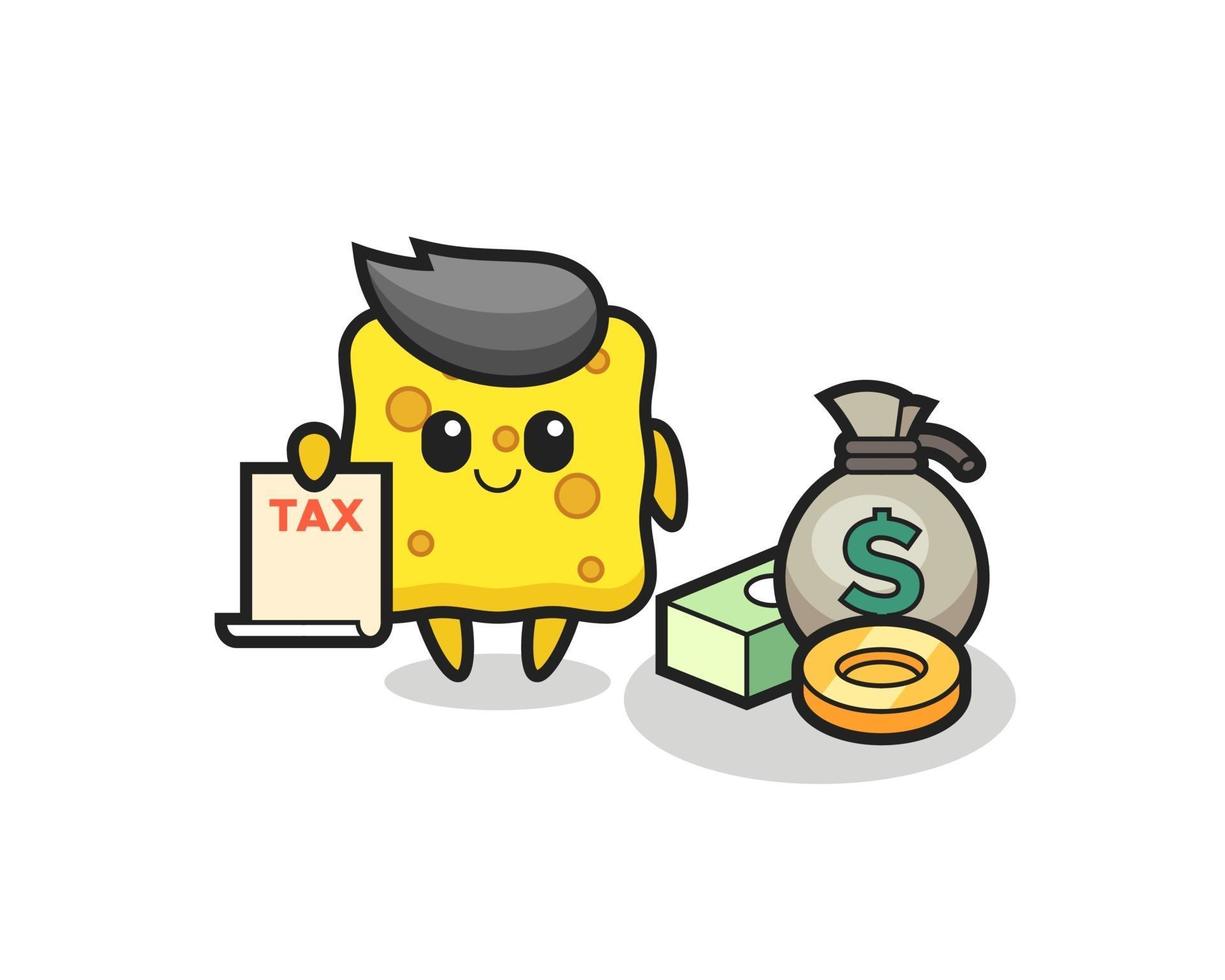 Character cartoon of sponge as a accountant vector
