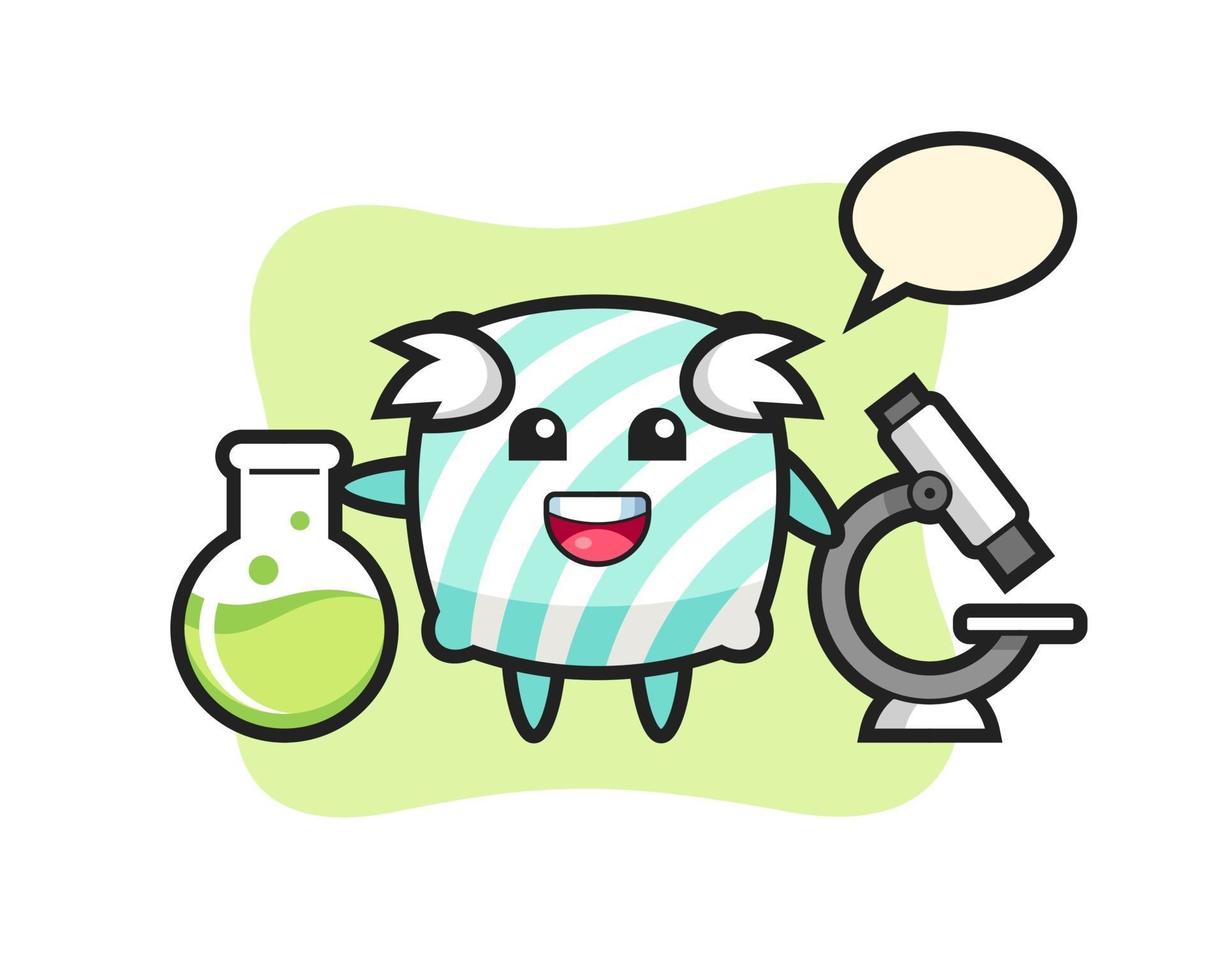 Mascot character of pillow as a scientist vector