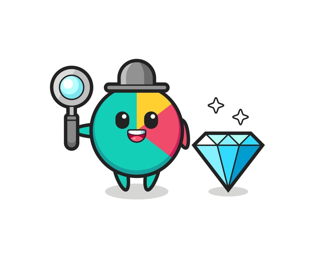 Illustration of chart character with a diamond vector