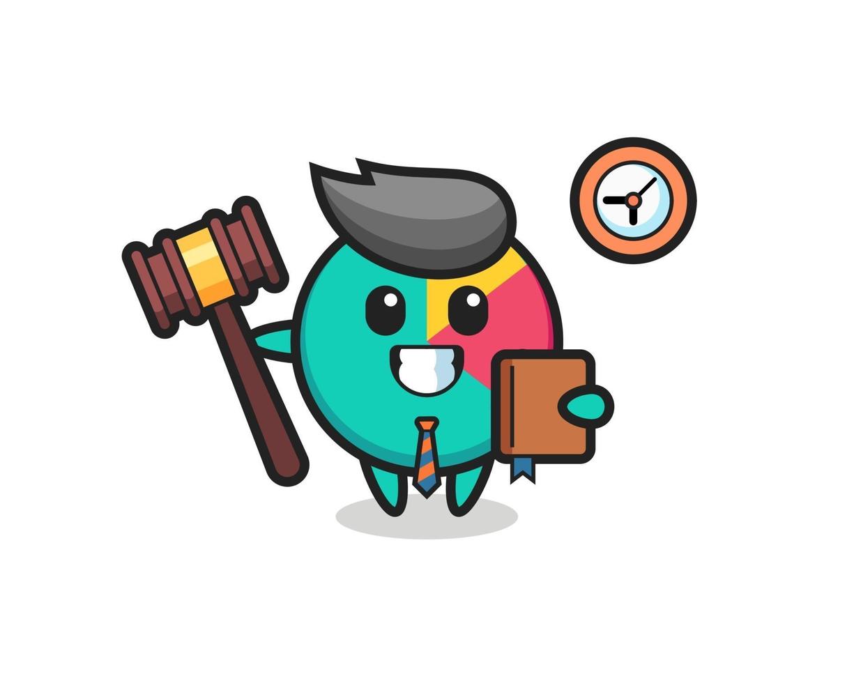 caricatura de mascota de gráfico como juez vector