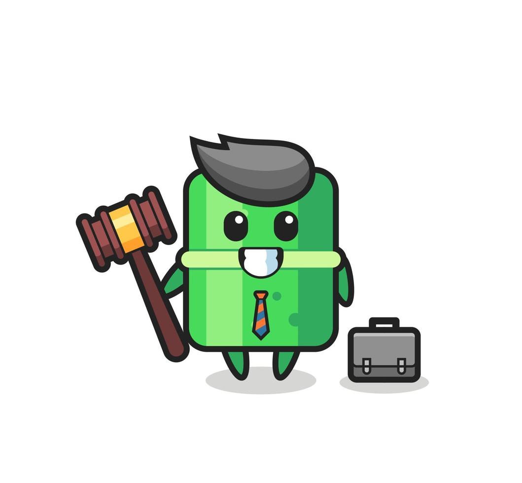 Ilustración de la mascota de bambú como abogado. vector
