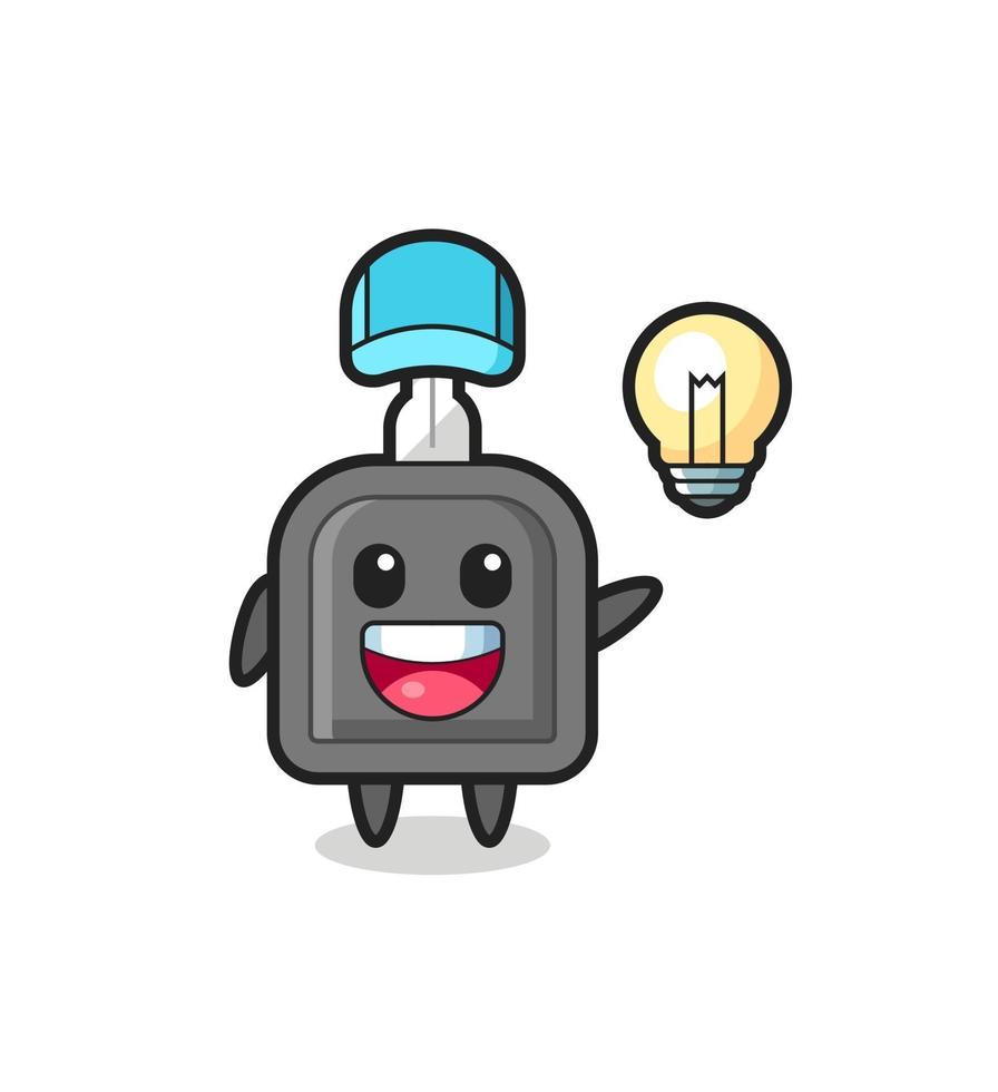 car key character cartoon getting the idea vector