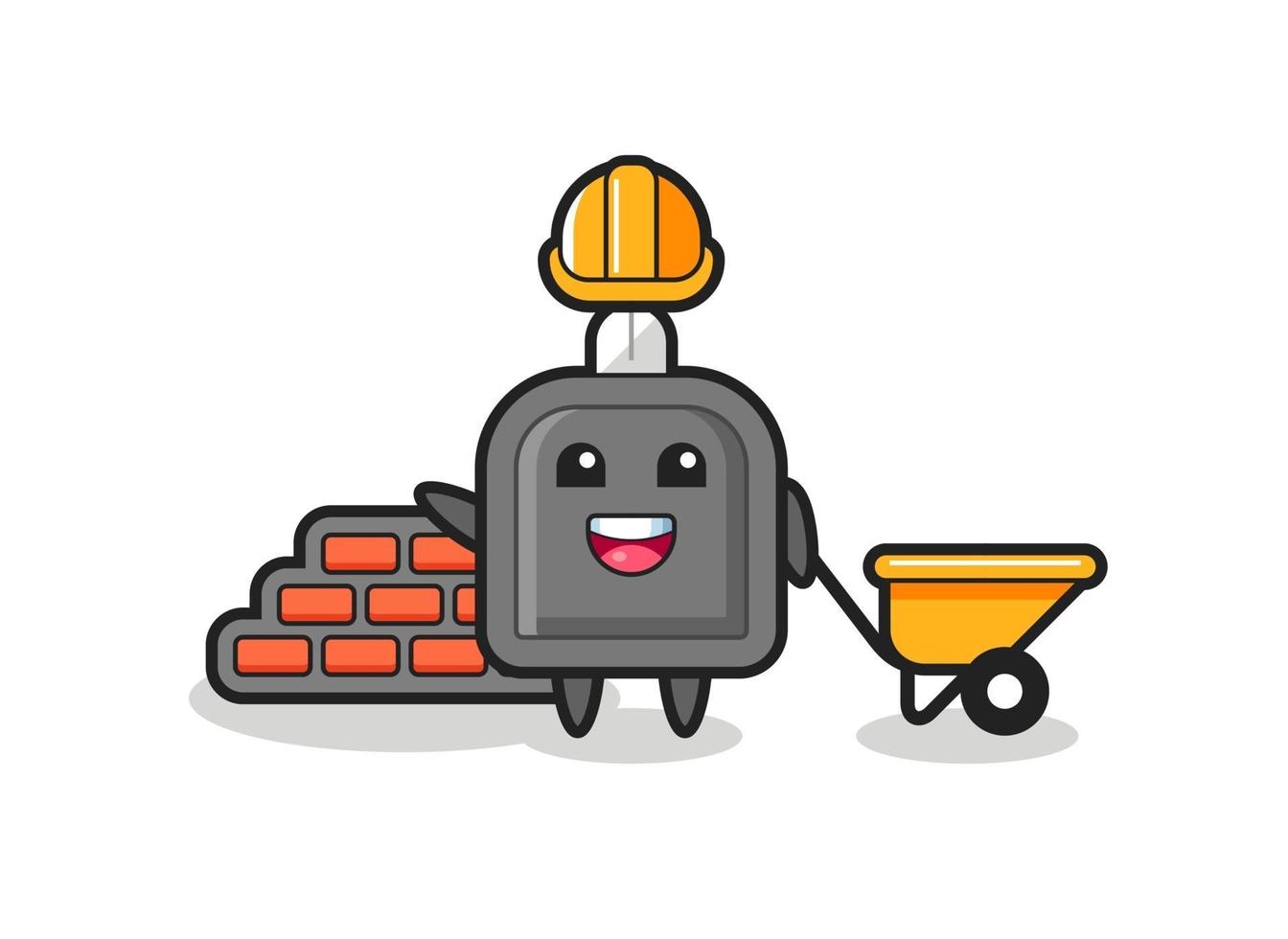 Cartoon character of car key as a builder vector