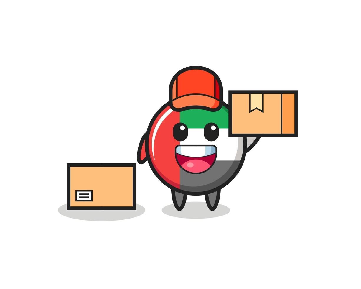 Mascot Illustration of uae flag badge as a courier vector