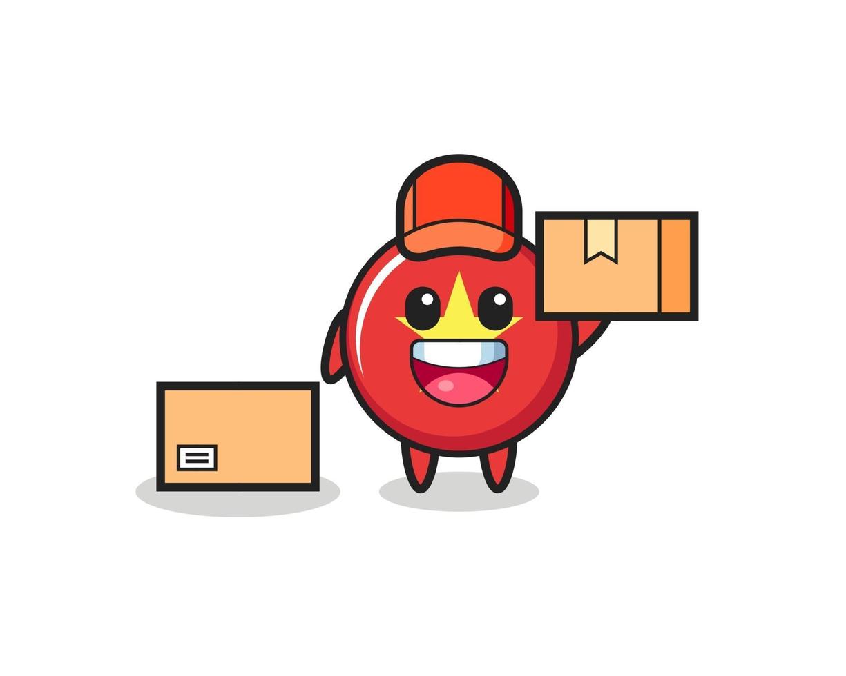 Mascot Illustration of vietnam flag badge as a courier vector