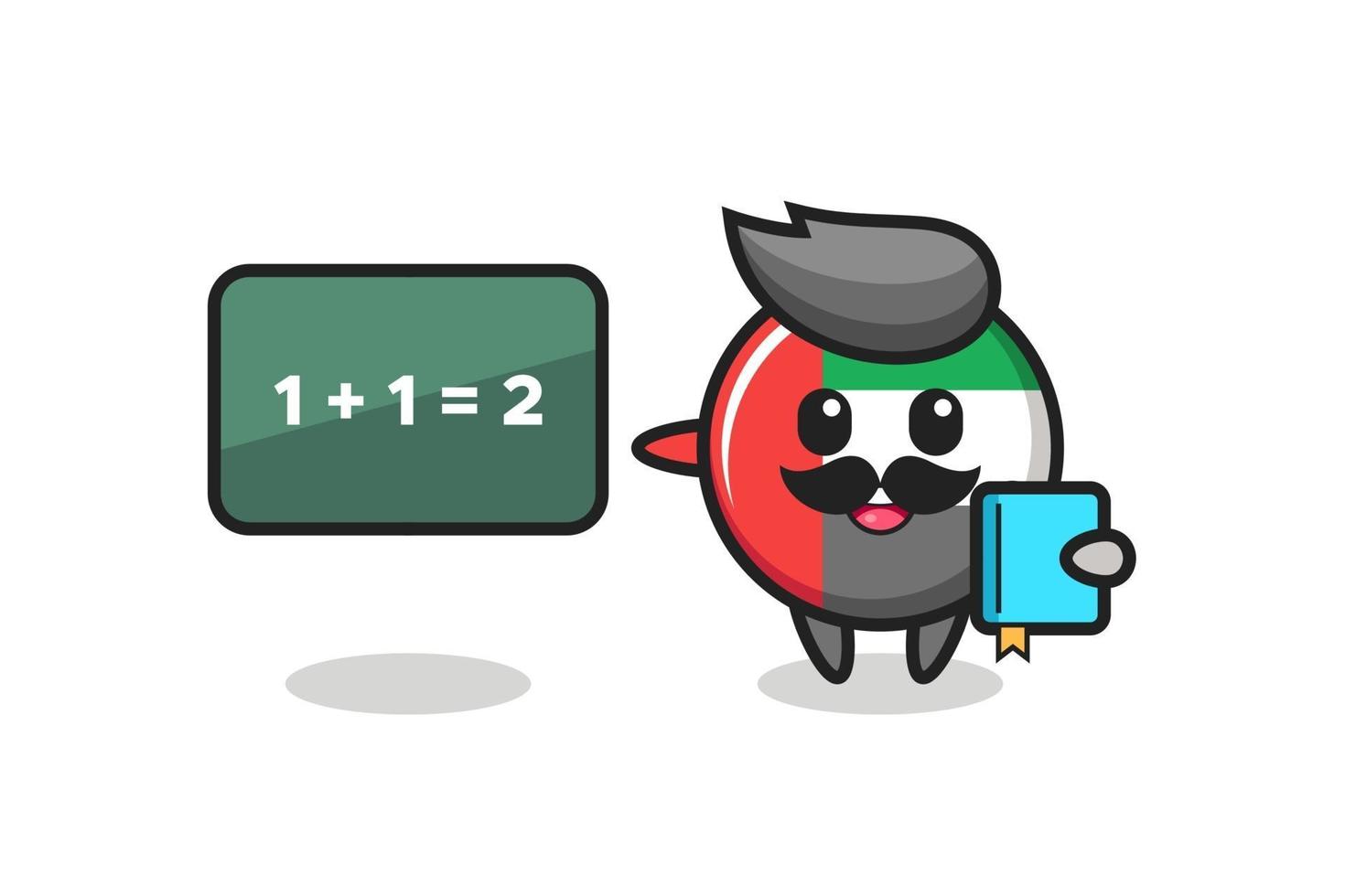 Illustration of uae flag badge character as a teacher vector