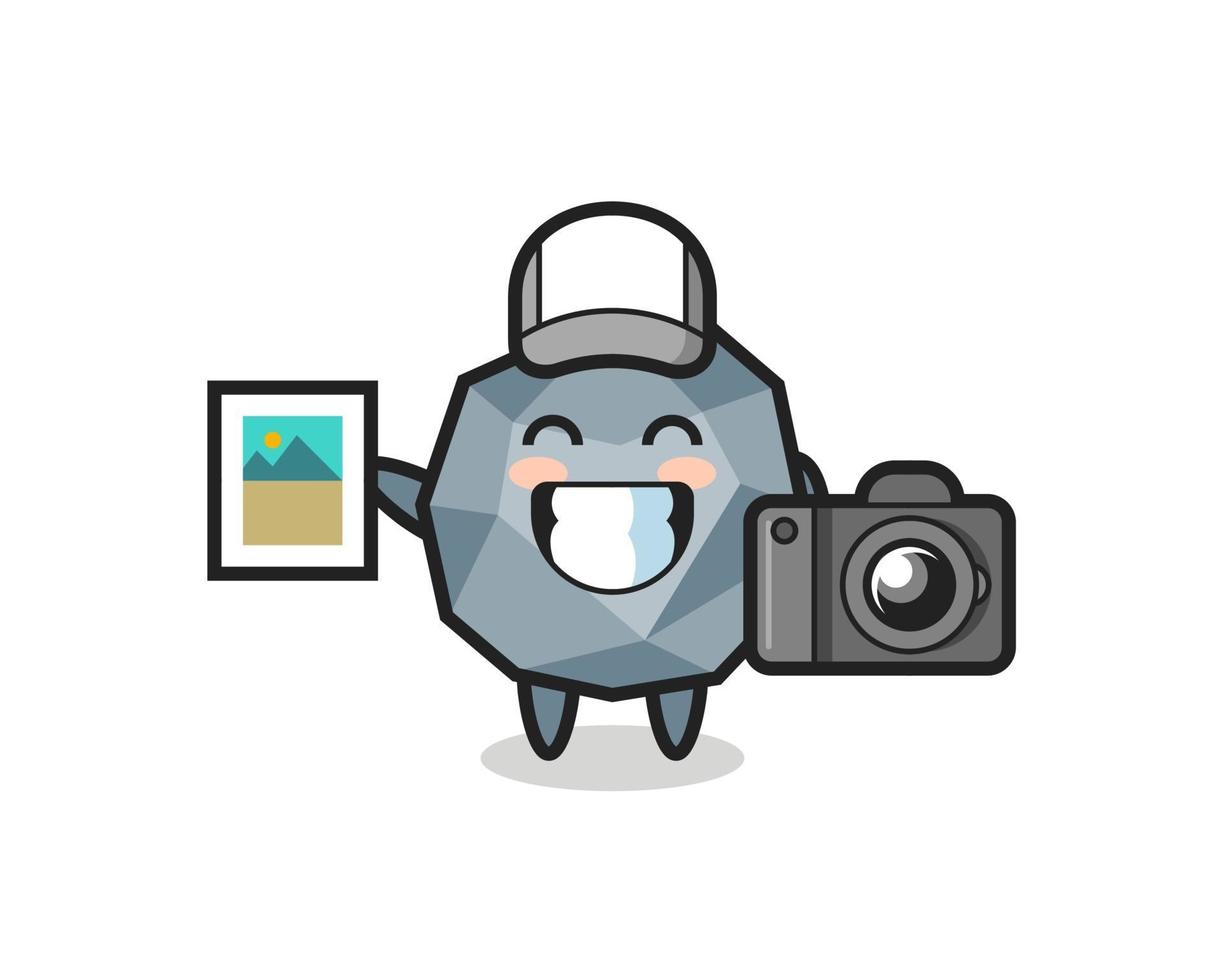Character Illustration of stone as a photographer vector