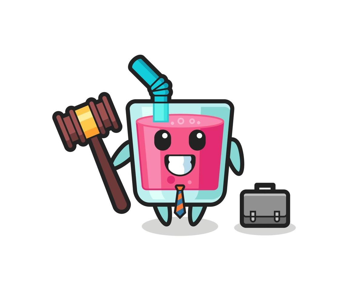 Illustration of strawberry juice mascot as a lawyer vector