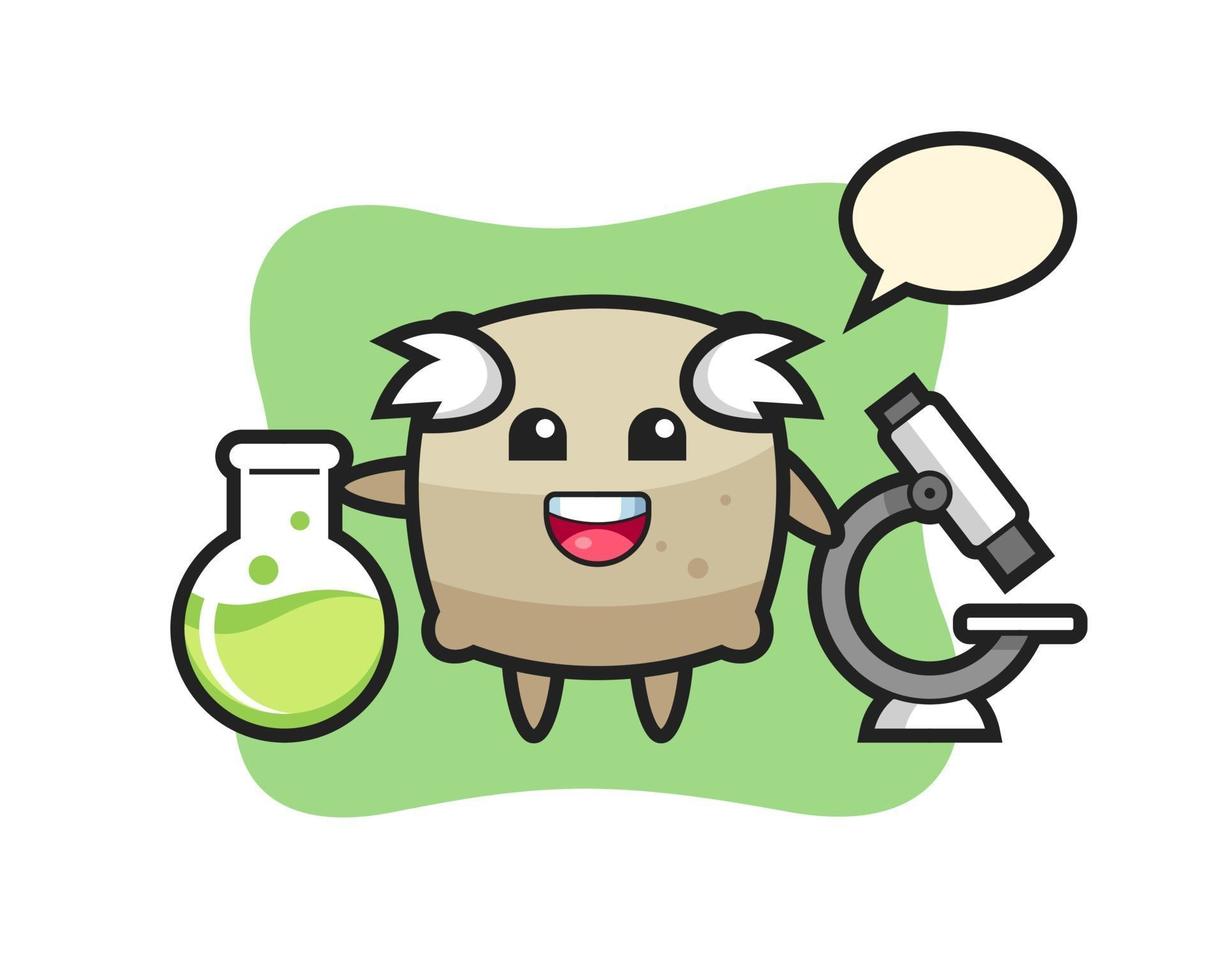 Mascot character of sack as a scientist vector