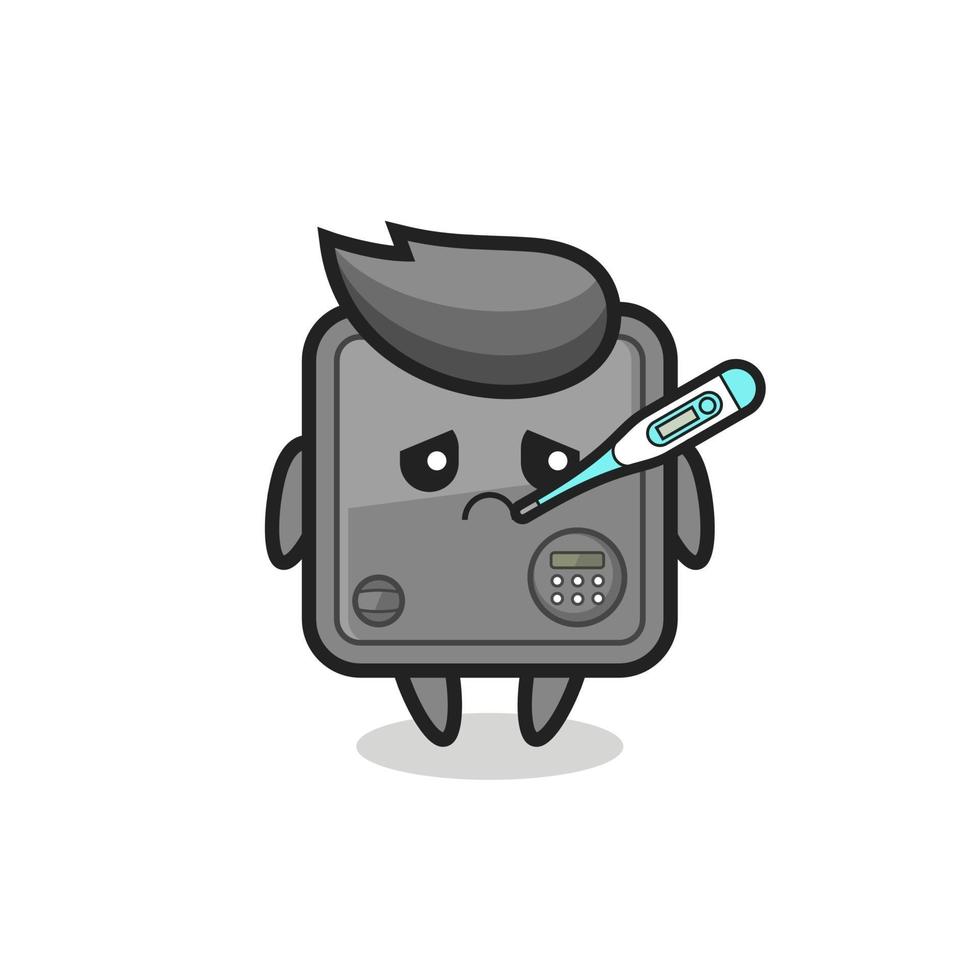 safe box mascot character with fever condition vector