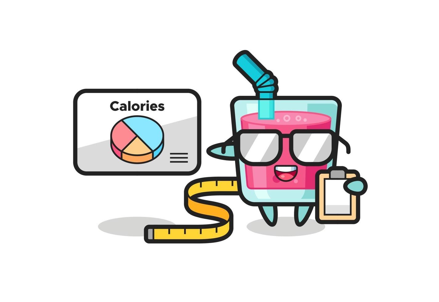 Illustration of strawberry juice mascot as a dietitian vector