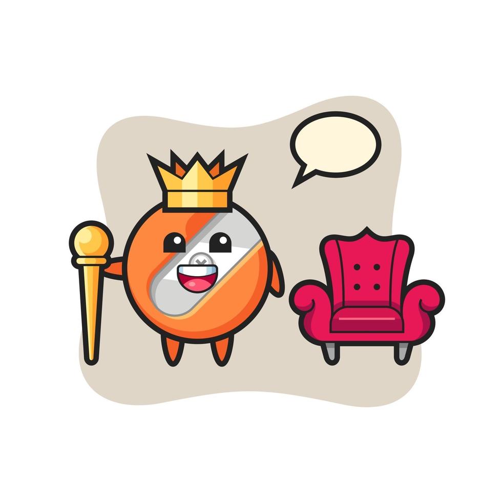 Mascot cartoon of pencil sharpener as a king vector
