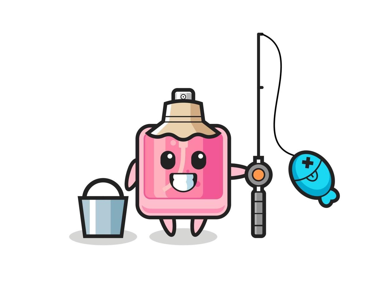 Mascot character of perfume as a fisherman vector