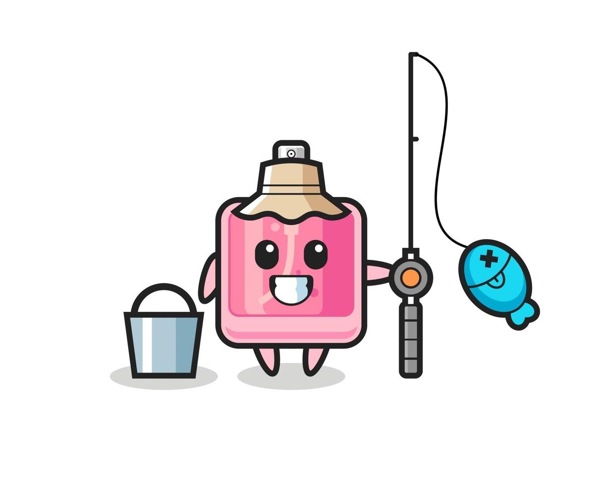 personaje mascota del perfume como pescador vector