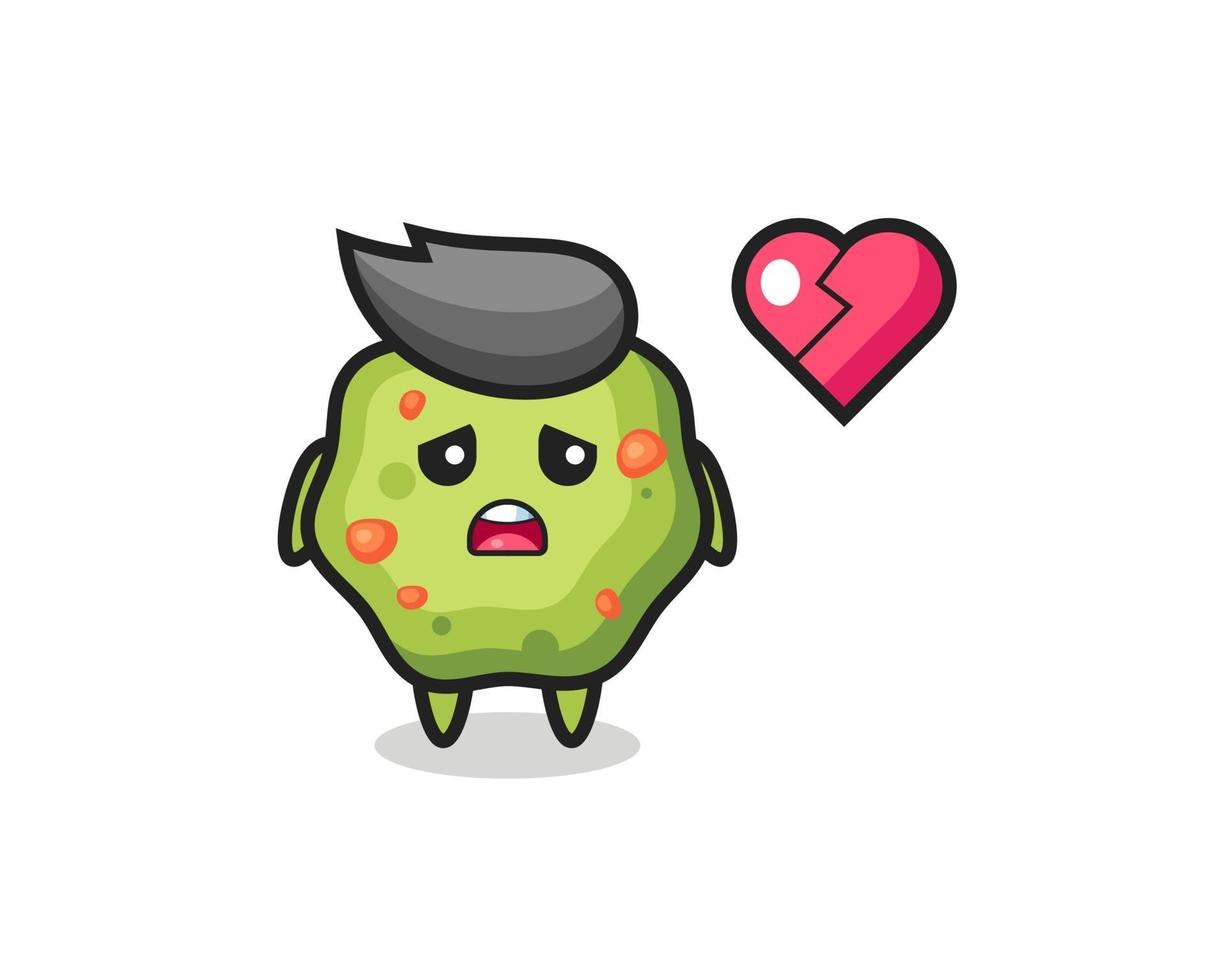 puke cartoon illustration is broken heart vector