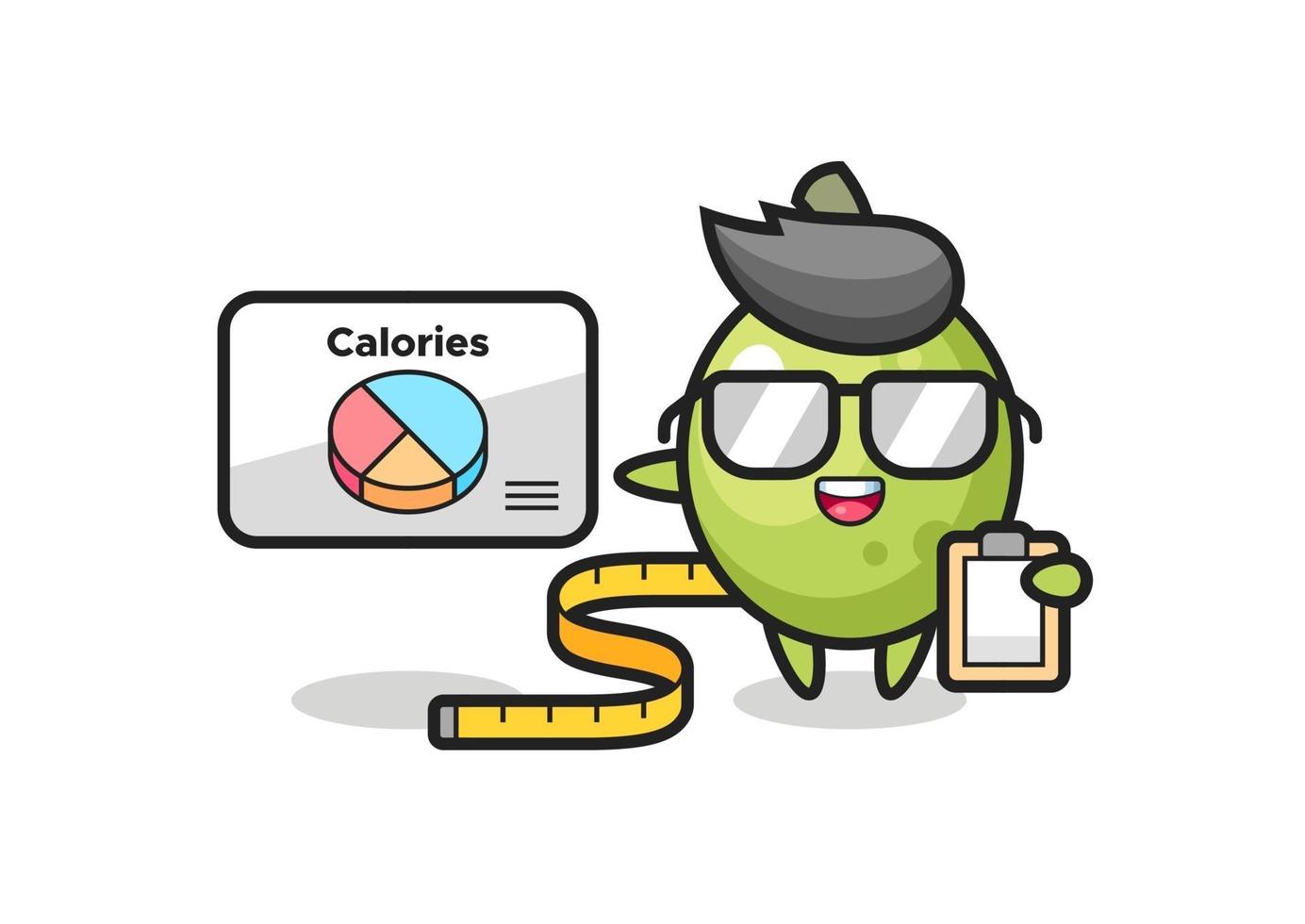Illustration of olive mascot as a dietitian vector