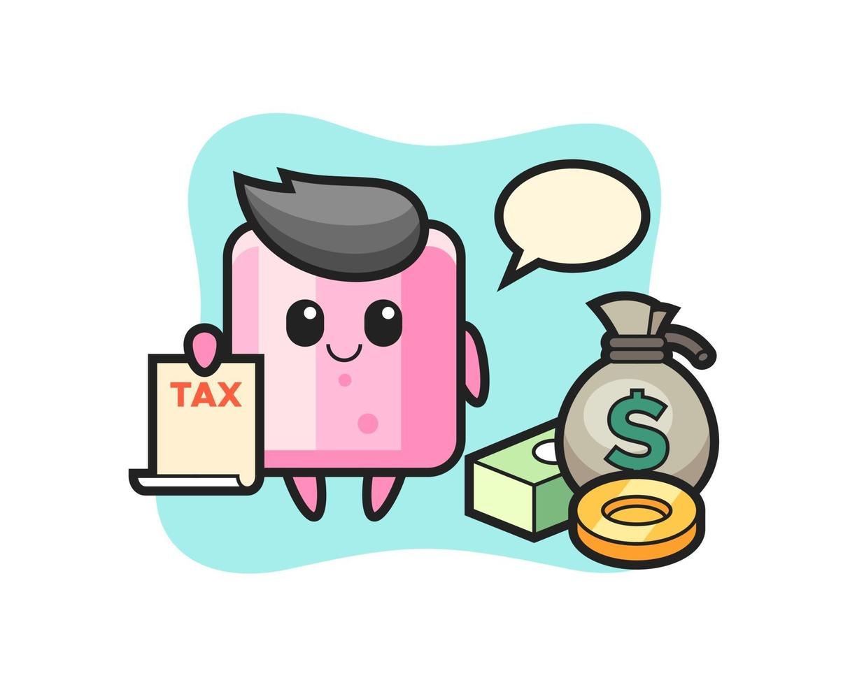 Character cartoon of marshmallow as a accountant vector