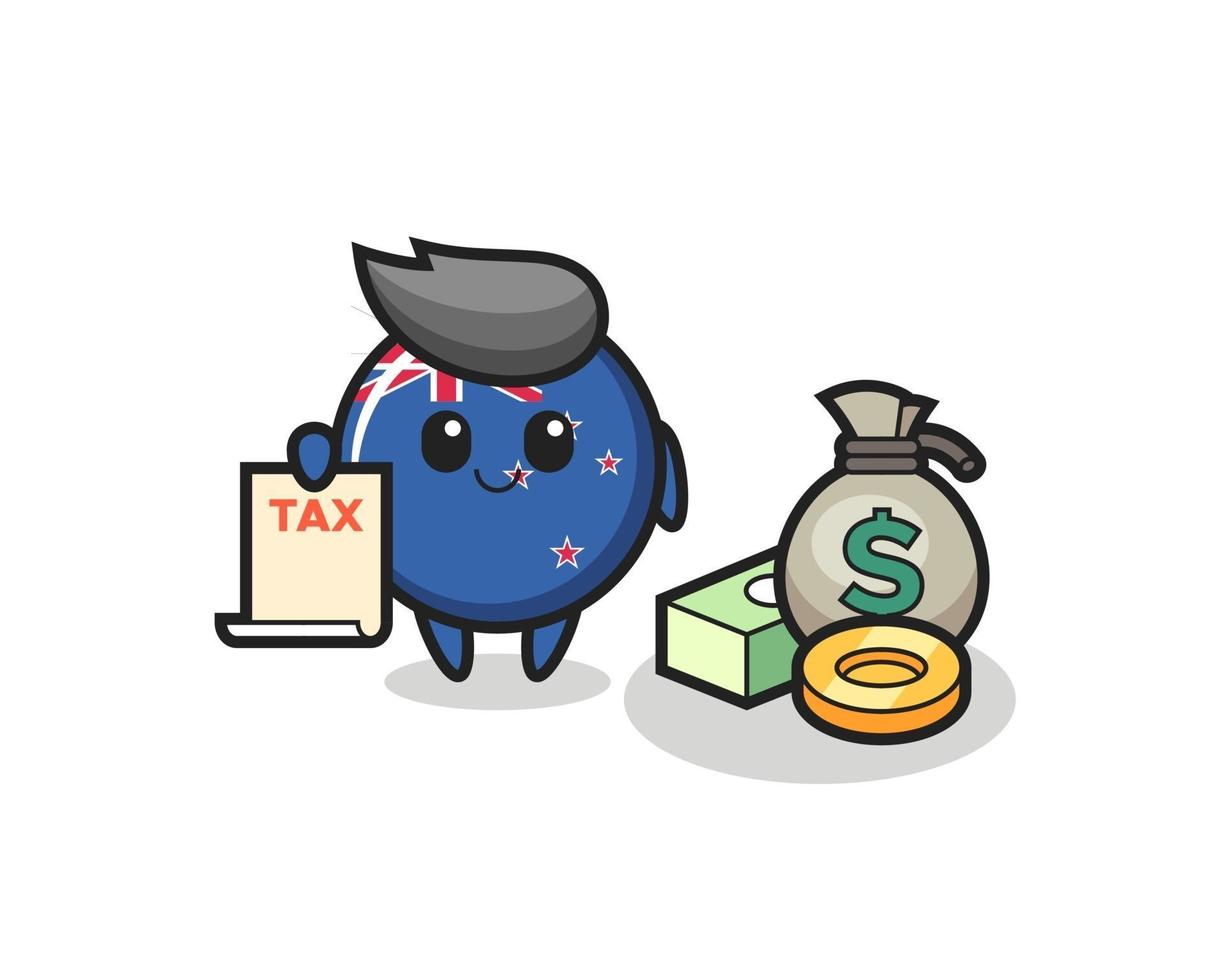 Character cartoon of new zealand flag badge as a accountant vector