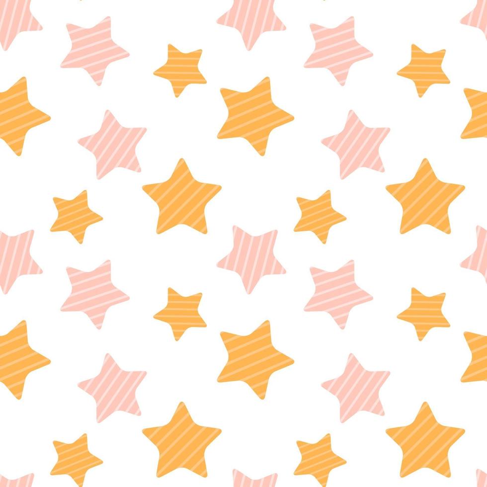 Cartoon holiday star stripes. seamless pattern. vector