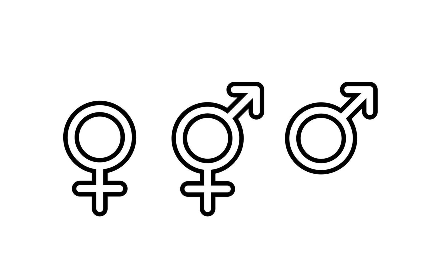 Black Male and female sign set vector