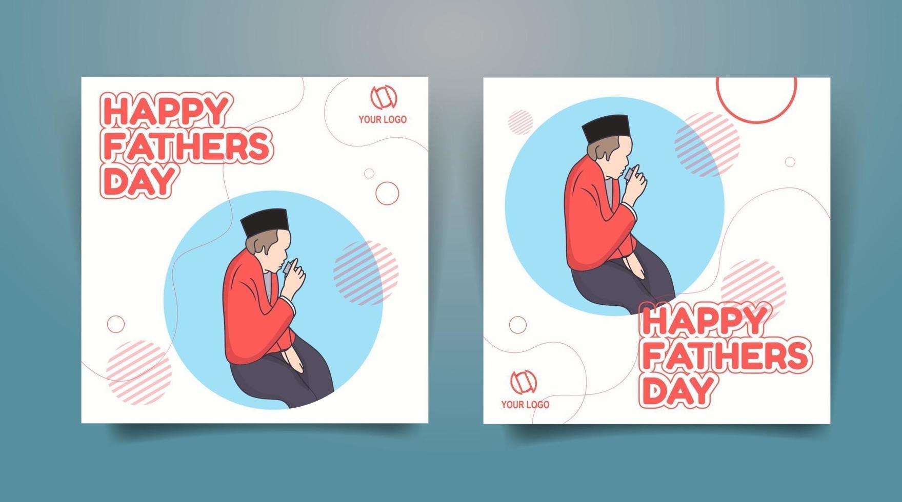 Father's Day Vector illustration for social media design