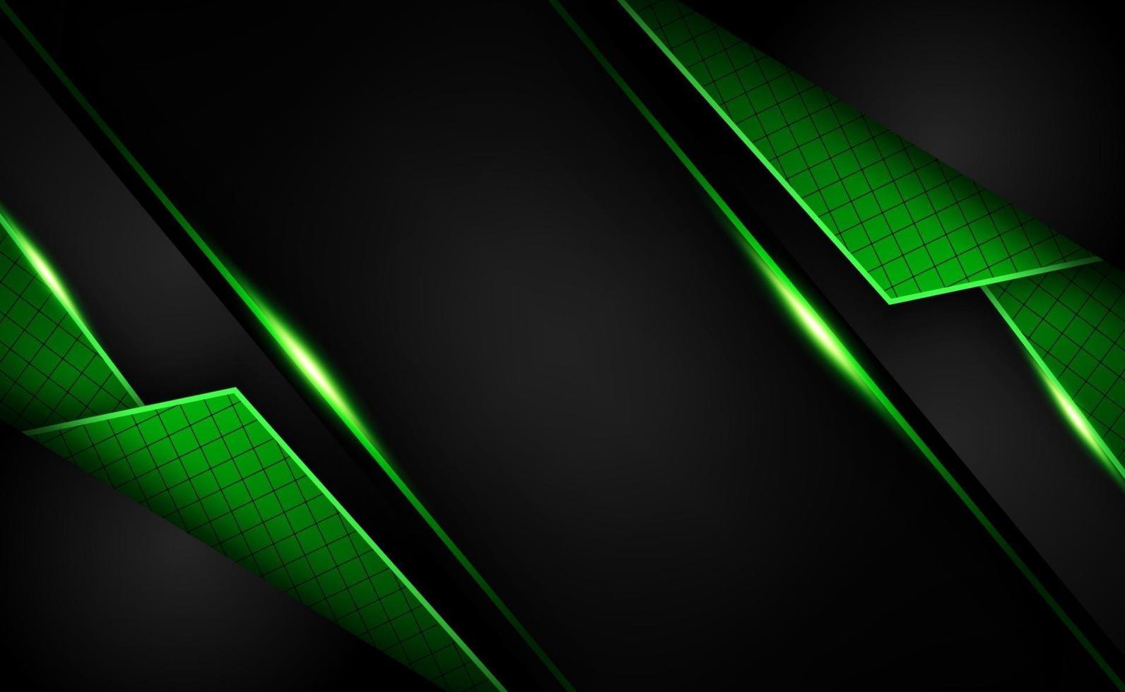 tecnología de fondo de superposición de forma verde oscuro brillante abstracto vector