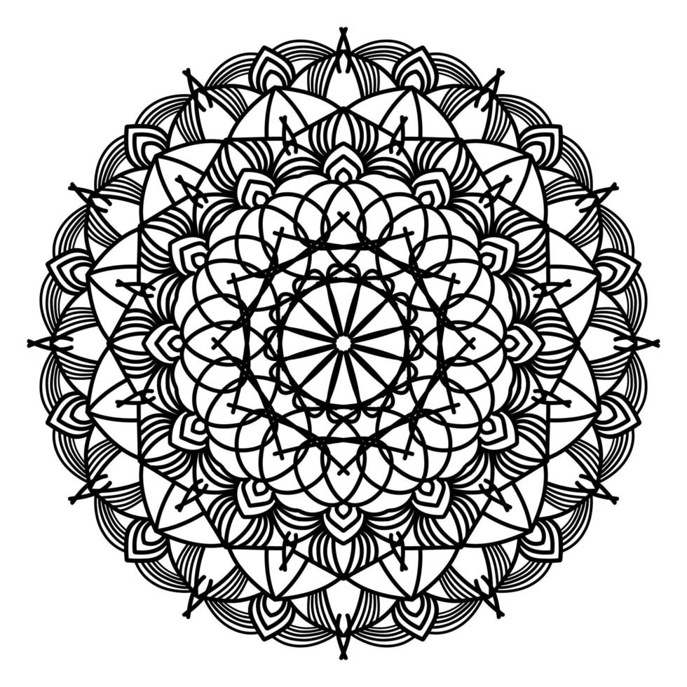 Mandala ornamental de diseño abstracto de henna de ilustración meditacional vector