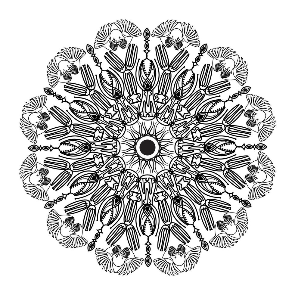 ornamental mandala of abstract meditational illustration henna design vector