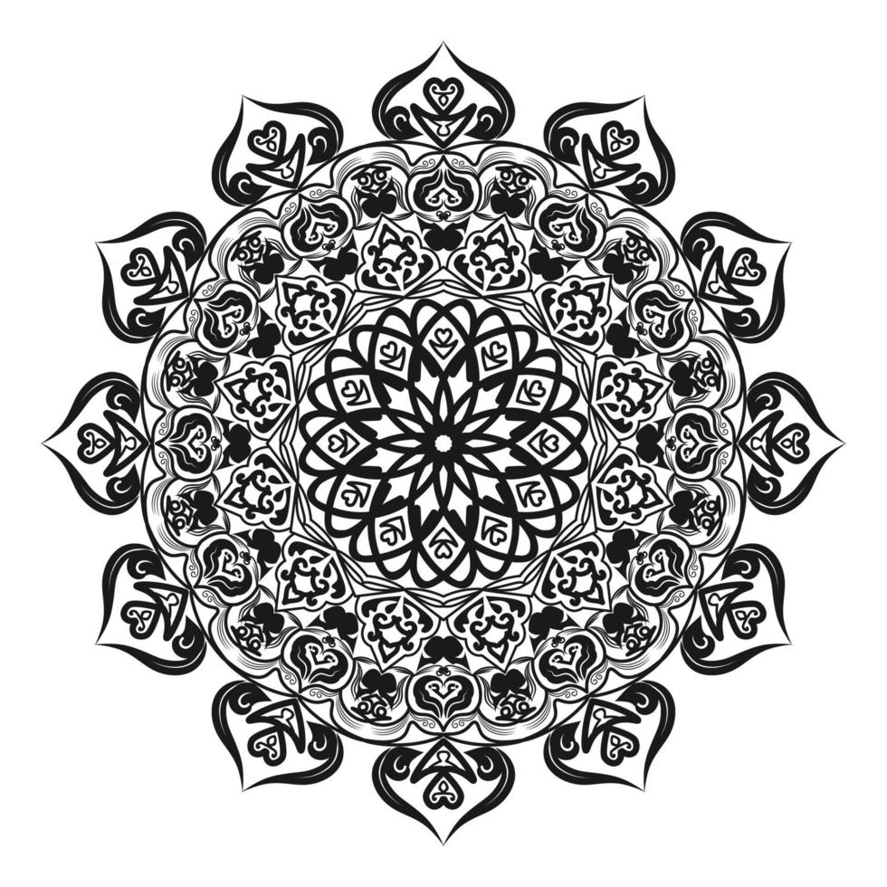 Mandala ornamental de diseño abstracto de henna de ilustración meditacional vector