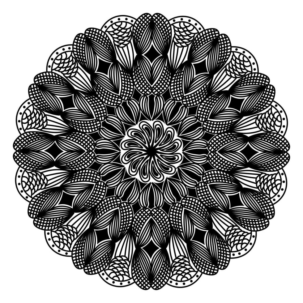 Mandala ornamental de diseño abstracto de henna de ilustración meditacional vector